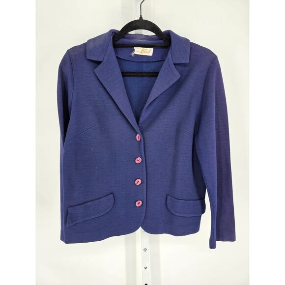 Vintage James Kenrob Womens Sz M Blazer Jacket Dark Blue - Picture 1 of 3